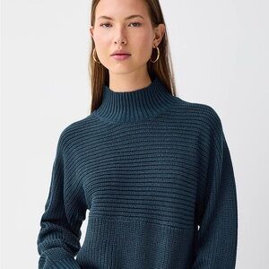 Twik Teal Ribbed Turtleneck Sweater